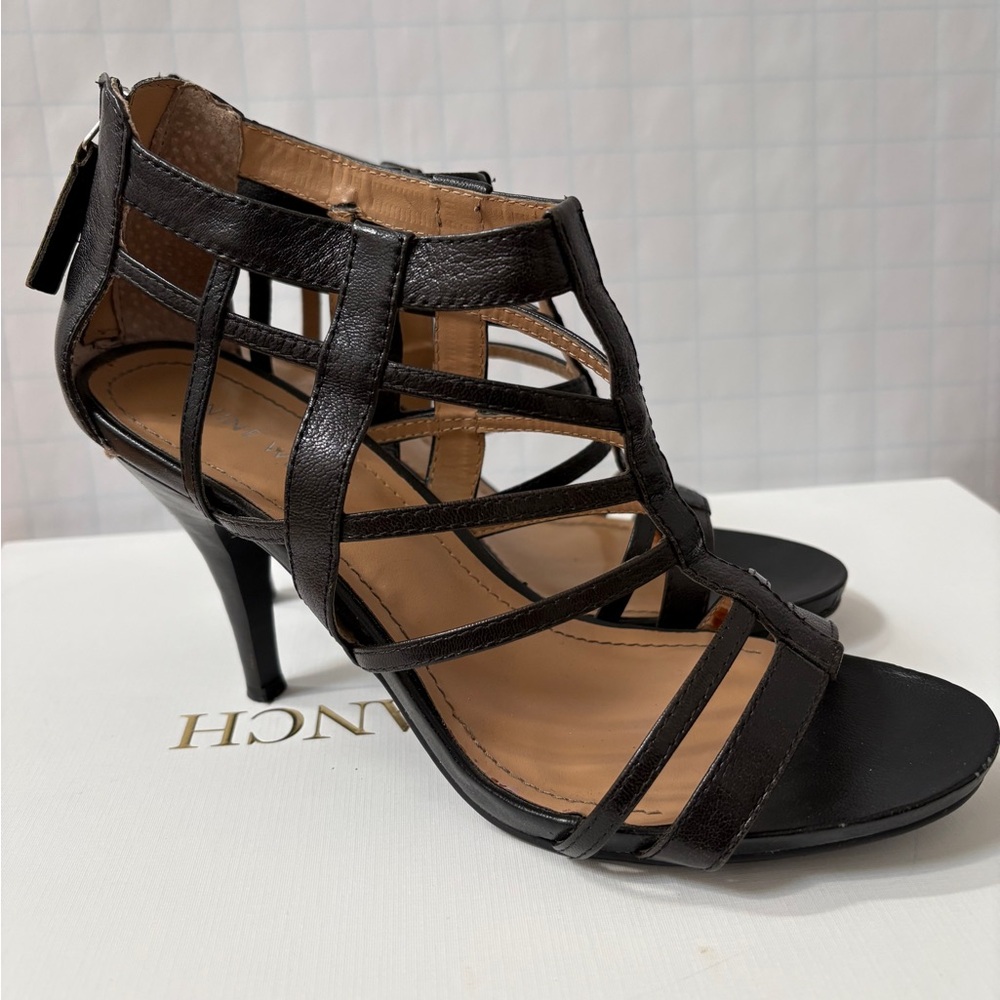 Nine West Black Strappy Gladiator Heels W7.5